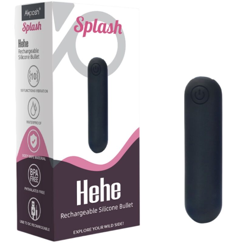 ARMONY - SPLASH HEHE VIBRATEUR EN SILICONE EN FORME DE BALLE 10 VIBRATIONS 65 X 15 CM NOIR