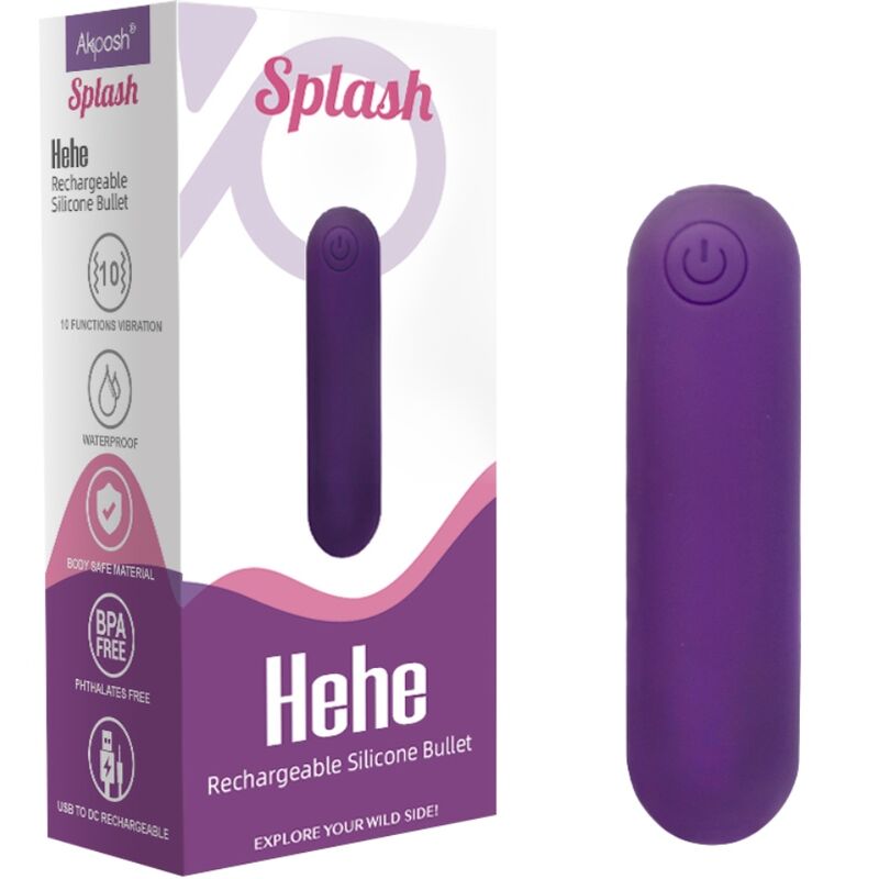 ARMONY - SPLASH HEHE VIBRATEUR EN SILICONE EN FORME DE BALLE 10 VIBRATIONS 65 X 15 CM VIOLET