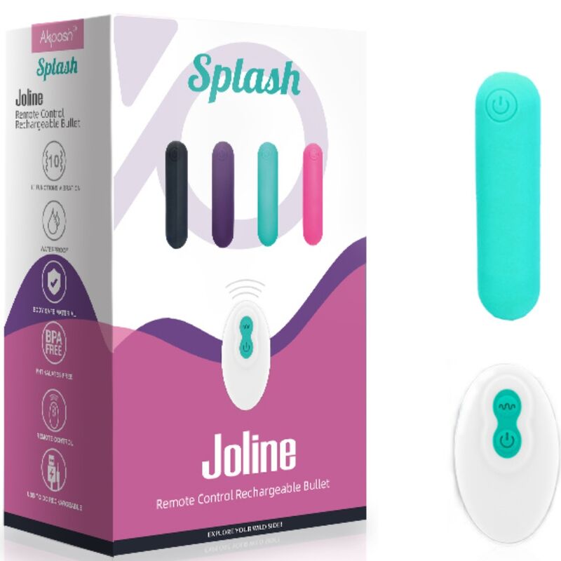 ARMONY - SPLASH JOLINE SILICONE BULLET VIBRATOR REMOTE CONTROL 10 VIBRATIONS 65 X 15 CM GREEN