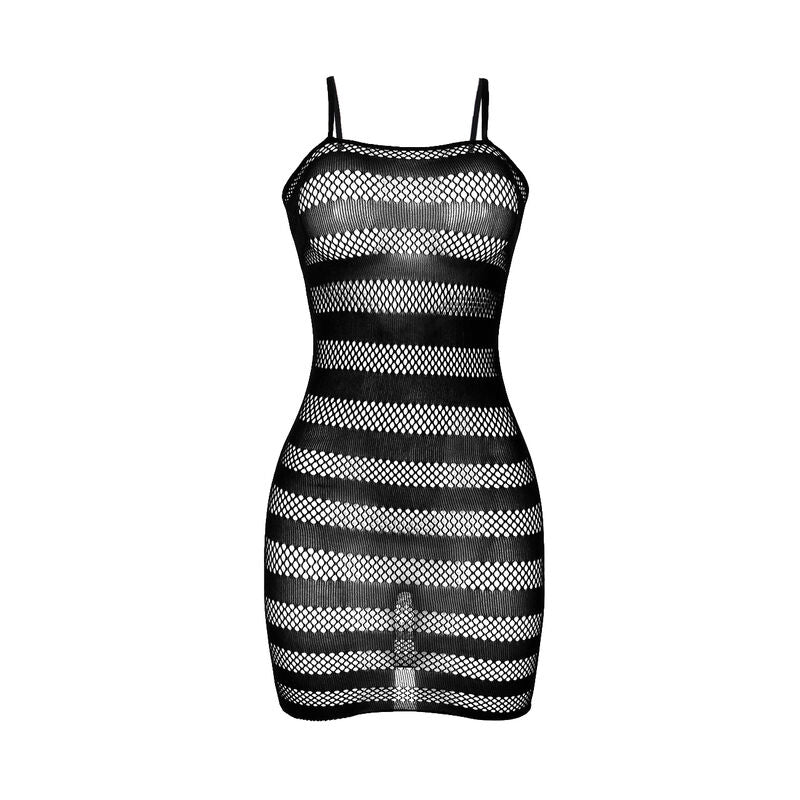 SUBBLIME - 951733 MESH DRESS WITH BLACK STRIPES ONE SIZE