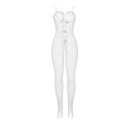 SUBBLIME - 951740 BODYSTOCKING BIANCO A RETE SENZA CAVALLO CON FIOCCHI TAGLIA UNICA