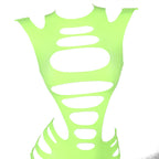 SUBBLIME - 952280 VESTITO ELASTICO A RETE MANICA LUNGA VERDE TAGLIA UNICA