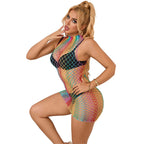 SUBBLIME - 952433 VESTITO A RETE SENZA MANICHE COLLO ALTO ARCOBALENO TAGLIA UNICA