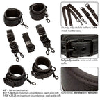CALEXOTICS - NOCTURNAL BLACK ADJUSTABLE LEATHER BED STRAPS