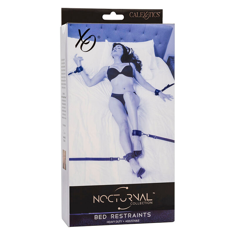 CALEXOTICS - NOCTURNAL BLACK ADJUSTABLE LEATHER BED STRAPS