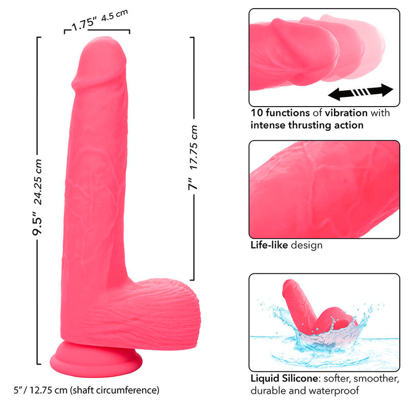 CALEXOTICS - VIBRATEUR RÉALISTE À ÉTUIS 10 VIBRATIONS ROSE