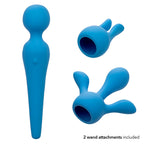 CALEXOTICS - COUTURE 10-VIBRATION WAND VIBRATOR KIT (BLUE)