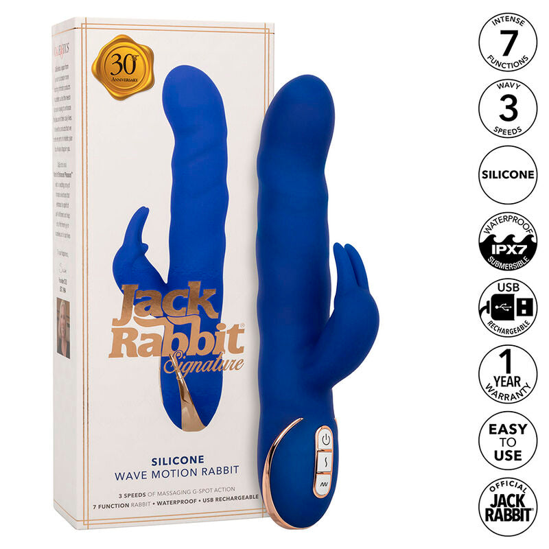 CALEXOTICS - VIBRATEUR À MOUVEMENTS ONDULAIRES JACK RABBIT BLEU