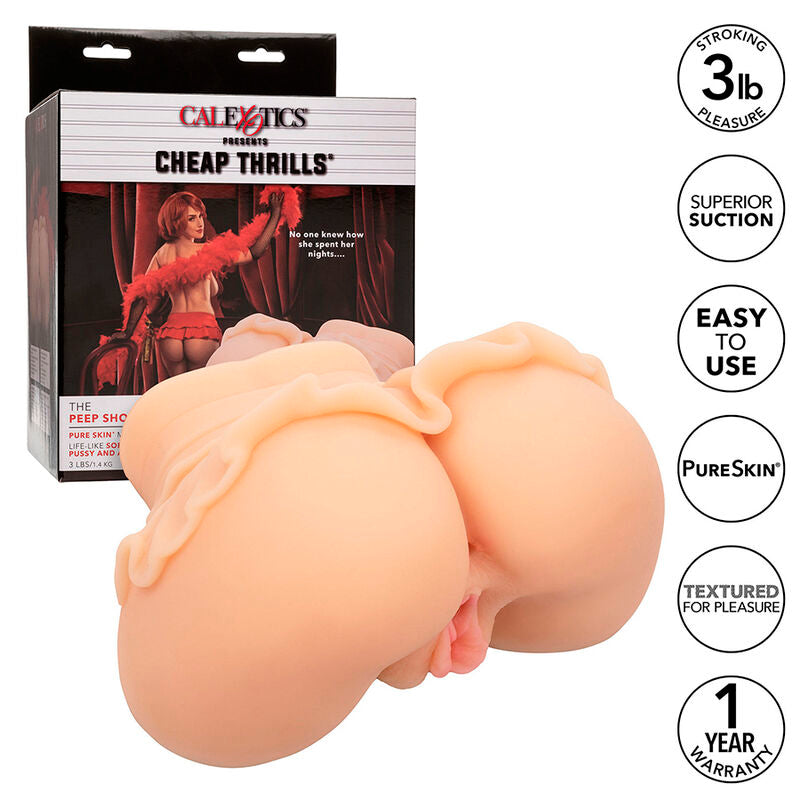 CALEXOTICS - THE PEEP SHOW GIRL REALISTIC DOUBLE MASTURBATOR FLESH