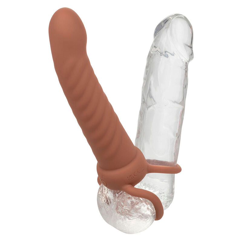 CALEXOTICS - MAXX NERVÉ DOUBLE PÉNÉTRATION 10 VIBRATIONS MARRON