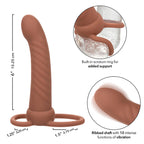 CALEXOTICS - MAXX NERVÉ DOUBLE PÉNÉTRATION 10 VIBRATIONS MARRON