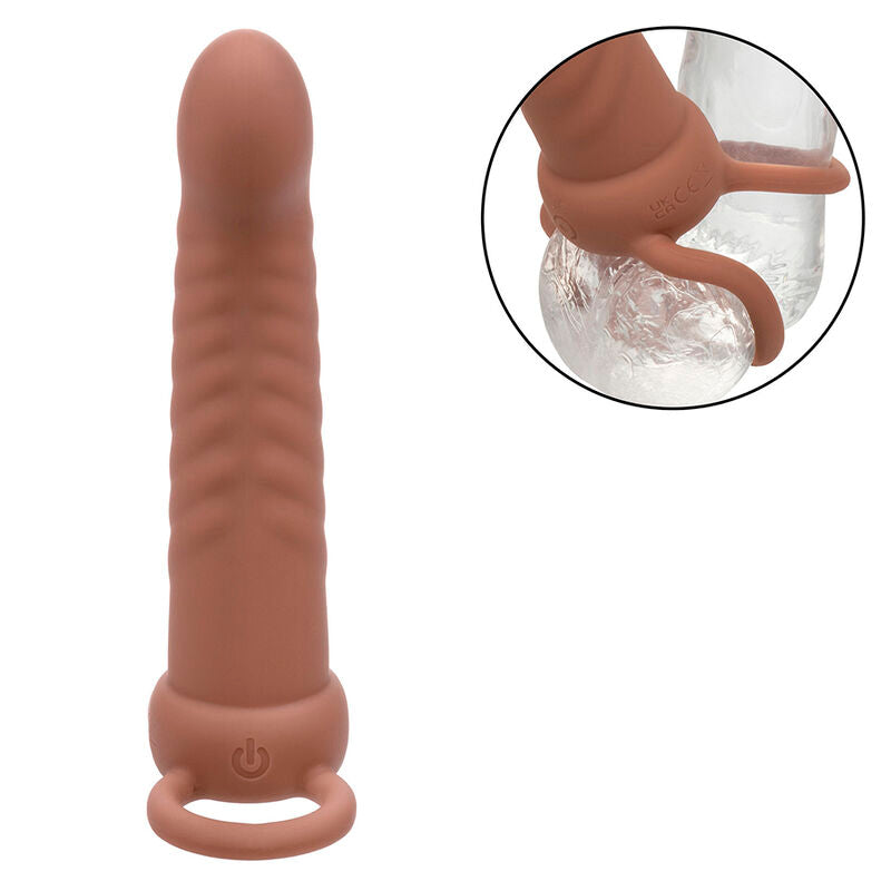 CALEXOTICS - MAXX NERVÉ DOUBLE PÉNÉTRATION 10 VIBRATIONS MARRON
