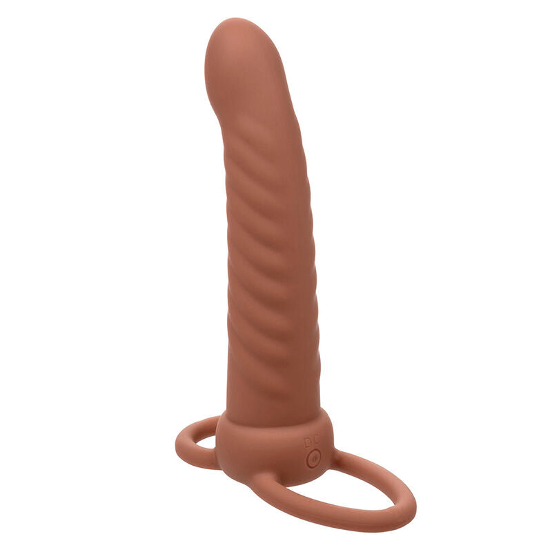 CALEXOTICS - MAXX NERVÉ DOUBLE PÉNÉTRATION 10 VIBRATIONS MARRON