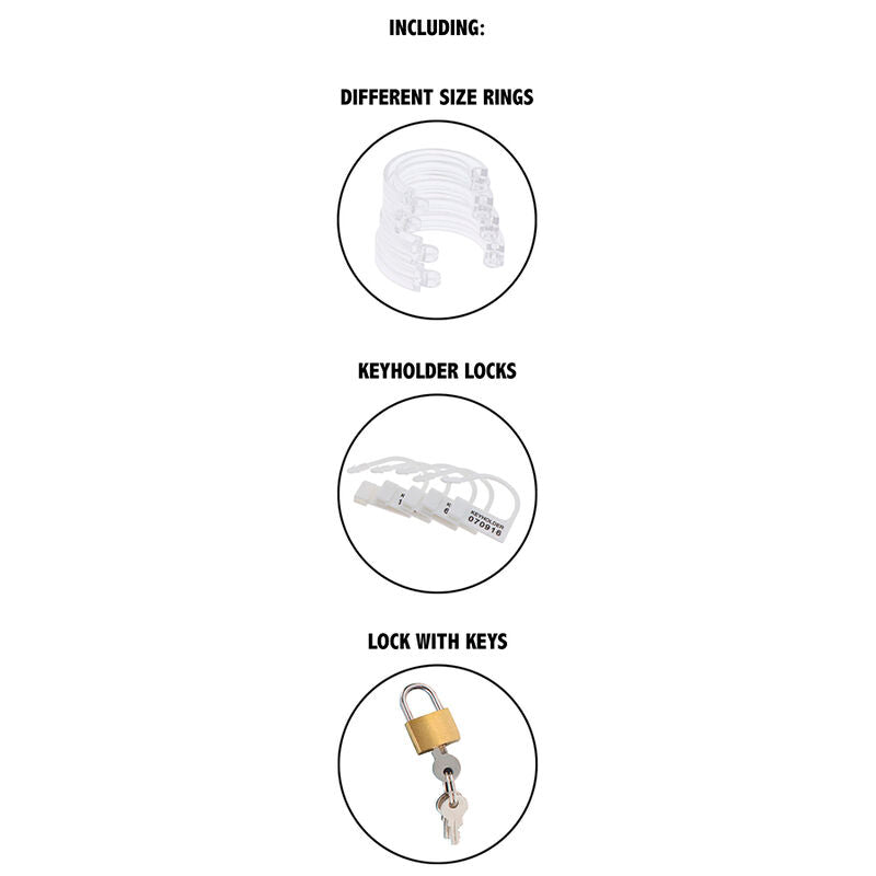 DÉSIR CACHÉ - CAGE DE CHASTETÉ EN ACRYLIQUE EXTRÊMEMENT TRANSPARENTE ET RÉGLABLE