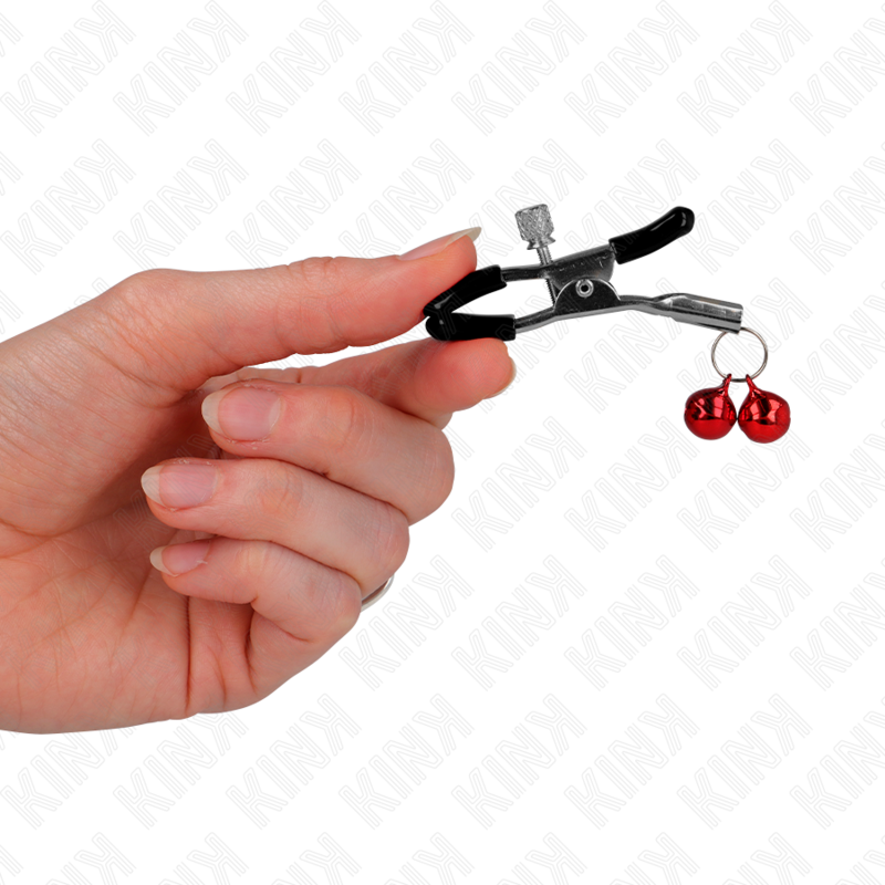 KINK - RED DOUBLE BELL NIPPLE CLAMP 6 CM