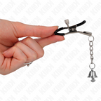 KINK - Pinces à tétons pendantes clochette argentée 6 cm