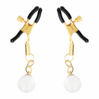 KINK - 6 CM GOLD GLASS BEAD NIPPLE CLAMPS