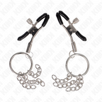 KINK - MORSETTO PER CAPEZZOLO O RING E CATENELLA ARGENTO 6 CM