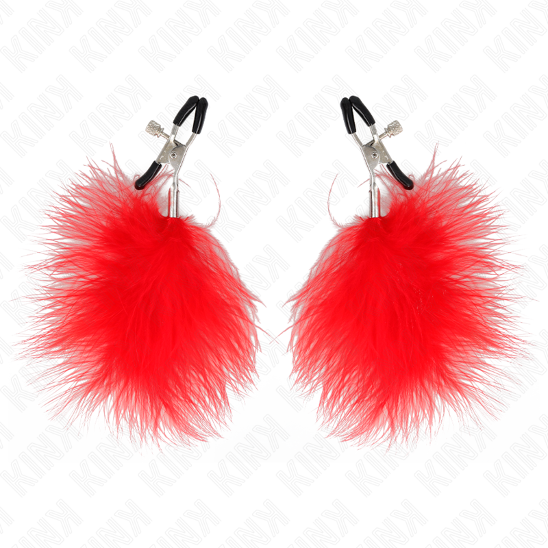 KINK - RED FEATHER NIPPLE CLAMPS 7 CM