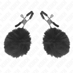 KINK - 6 CM BLACK FAUX FUR BALL NIPPLE CLAMP