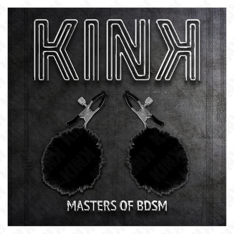 KINK - 6 CM BLACK FAUX FUR BALL NIPPLE CLAMP