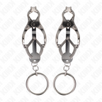 KINK - MORSETTI PER CAPEZZOLI CON O-RING TRIFOGLIO GIAPPONESE ARGENTO