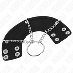 KINK - 4CM METAL CHAIN ​​COCK RING 7CM WITH LEATHER BELT