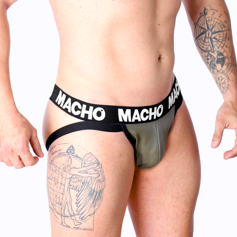 MACHO - MX27GR JOCK EN CUIR GRIS BEIGE S