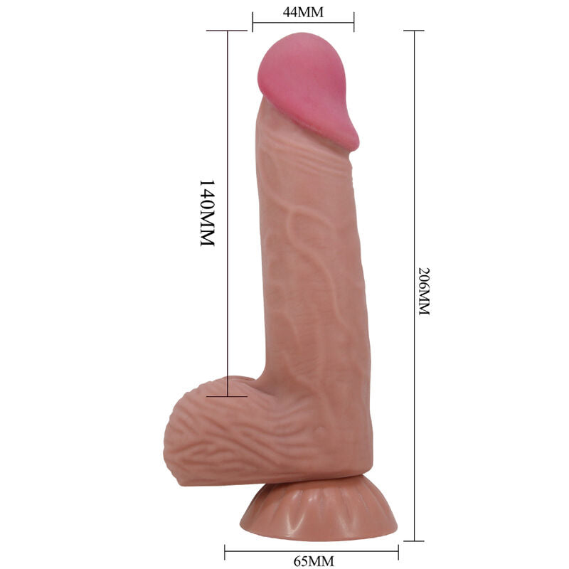 PRETTY LOVE - REALISTIC SLIDING SKIN SERIES DILDO WITH SLIDING SUCTION CUP IN BROWN LEATHER 20.6 CM