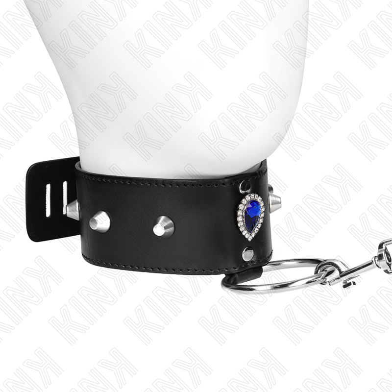 Collier KINK - 65 cm avec bracelet ajustable en diamant bleu 36-43 cm x 5 cm