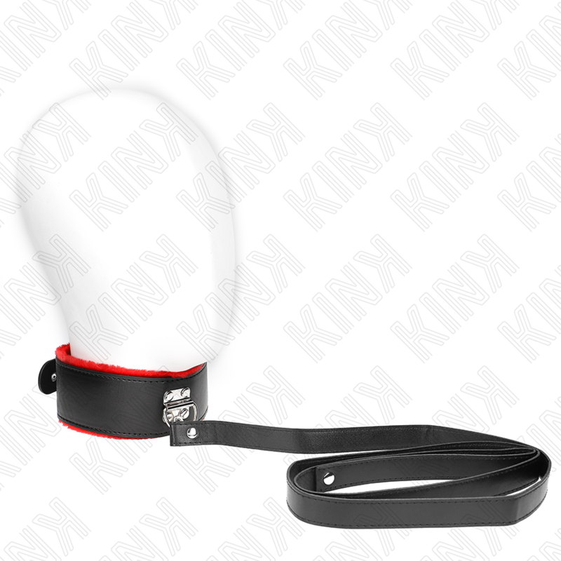 KINK - Collier ceinture de 116 cm avec bracelet en cuir rouge ajustable 40-48 cm x 6 cm