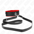 KINK - Collier ceinture de 116 cm avec bracelet en cuir rouge ajustable 40-48 cm x 6 cm