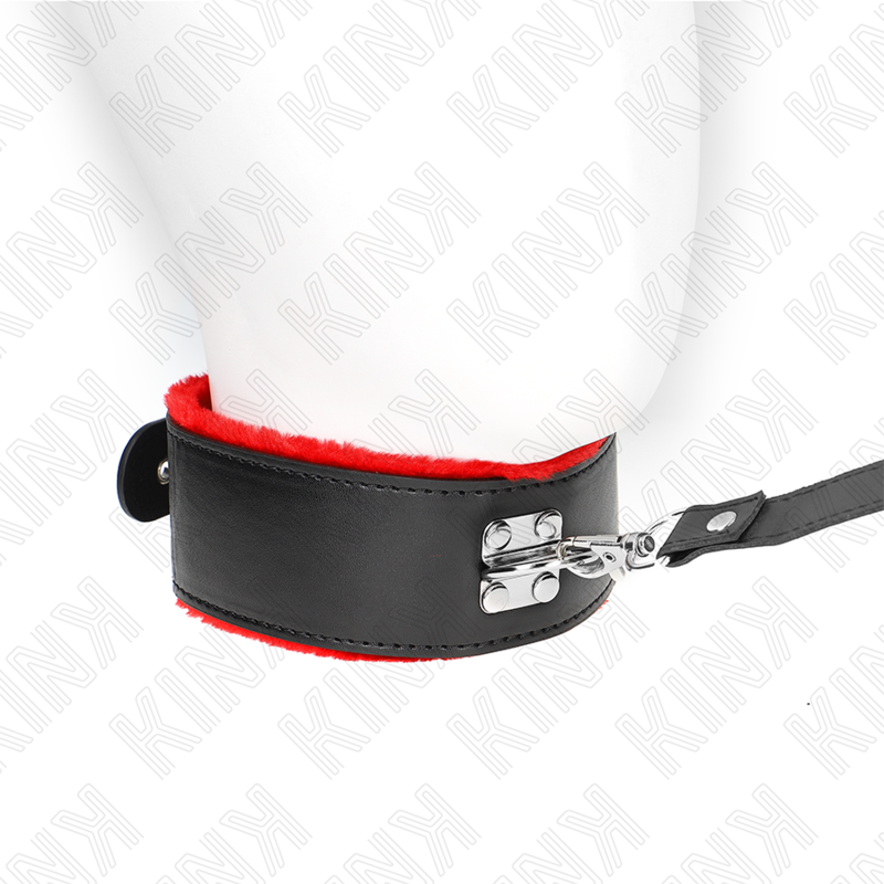 KINK - Collier ceinture de 116 cm avec bracelet en cuir rouge ajustable 40-48 cm x 6 cm