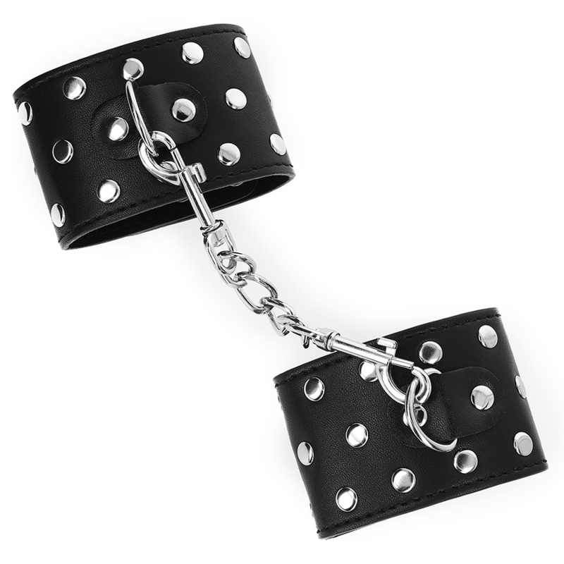 KINK - BRACELET ANTI-GRIPPE AVEC FERMETURE À PRESSION ET RIVETS NOIR RÉGLABLE 19-24 CM X 5,5 CM