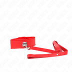 KINK - Collier laisse clouté argenté de 116 cm, modèle 4, rouge, ajustable 40-48 cm x 6 cm