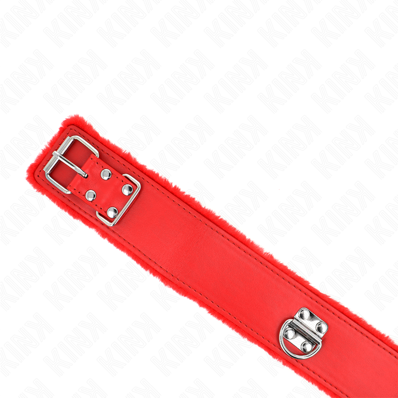 KINK - Collier laisse clouté argenté de 116 cm, modèle 4, rouge, ajustable 40-48 cm x 6 cm