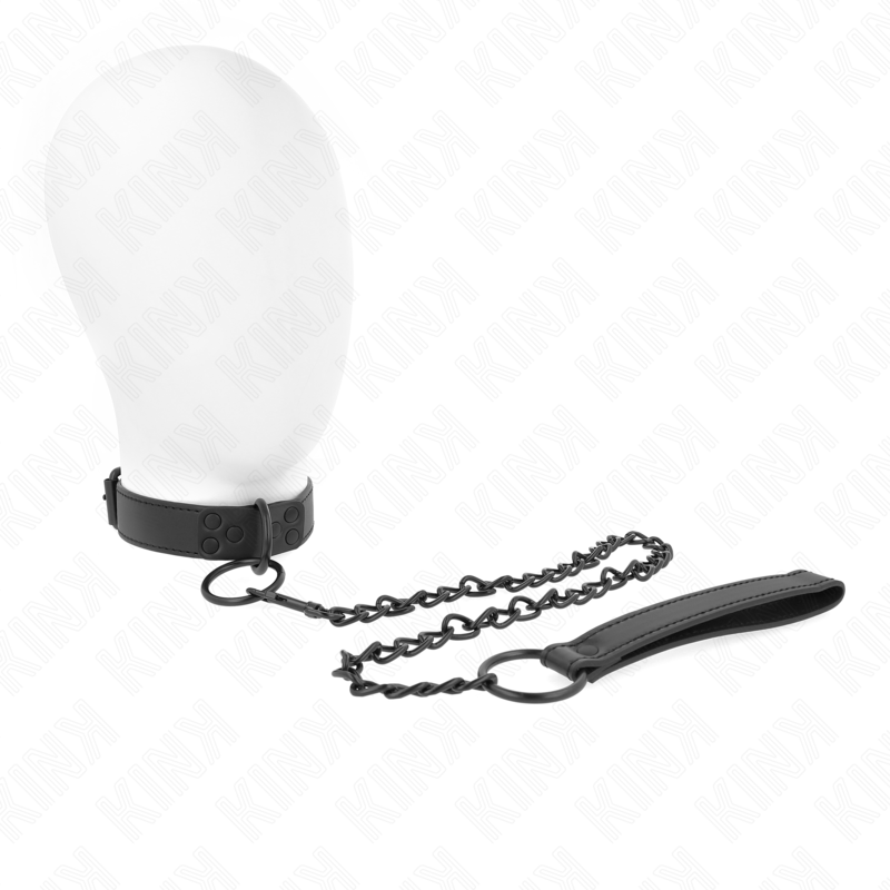 KINK - COLLIER FONCÉ AVEC LAISSE 65 CM RÉGLABLE 37-54 CM X 3 CM