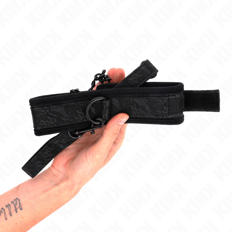 KINK - COLLIER MODÈLE DE BASE AVEC LAISSE 77 CM MODÈLE 5 RÉGLABLE 34-54 CM X 5 CM