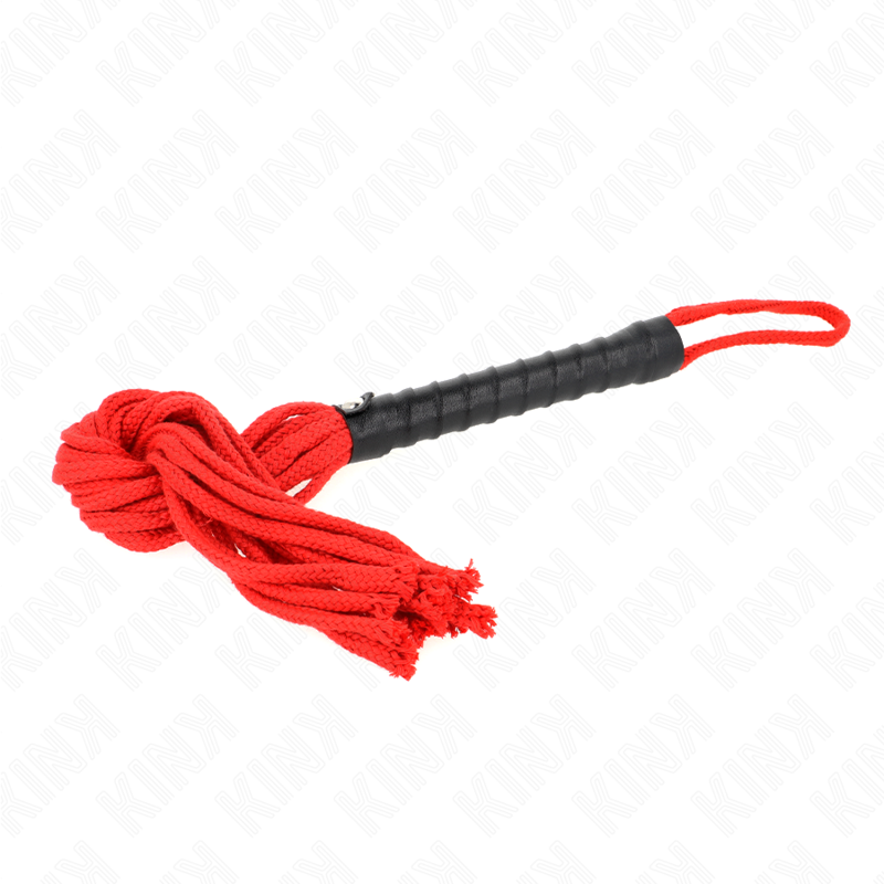 KINK - FOUET EN CORDE ROUGE 56 CM