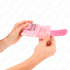KINK - Bracelet de résistance rembourré en fourrure rose avec ceinture rose ajustable 17-29 cm x 6 cm