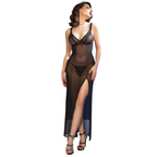 CHILIROSE - CR 4723 LONG BABYDOLL ET STRING NOIR S