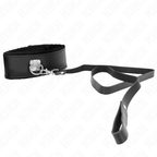 KINK - Collier ceinture de 116 cm avec bracelet ajustable en cuir noir 40-48 cm x 6 cm