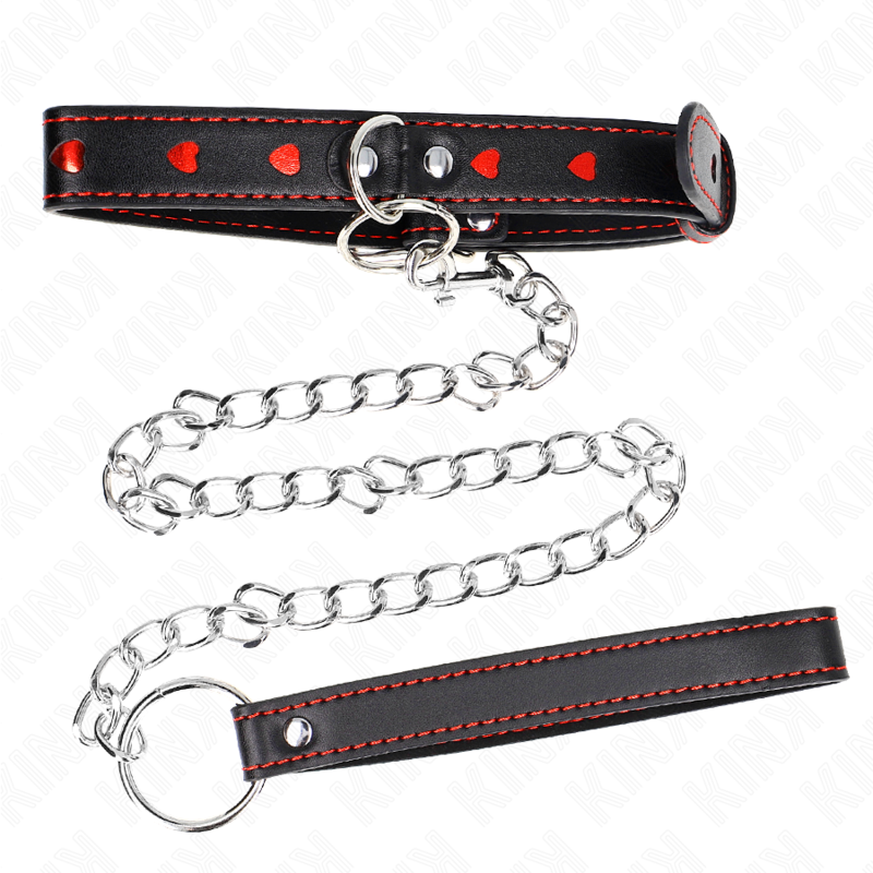 KINK - COLLIER AVEC LARGEUR DE 65 CM, DÉTAILS EN FORME DE CŒUR 52,5 X 2,5 CM