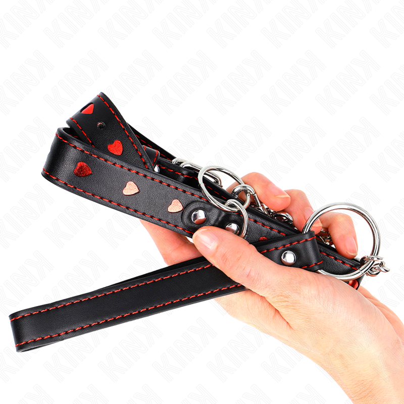 KINK - COLLIER AVEC LARGEUR DE 65 CM, DÉTAILS EN FORME DE CŒUR 52,5 X 2,5 CM