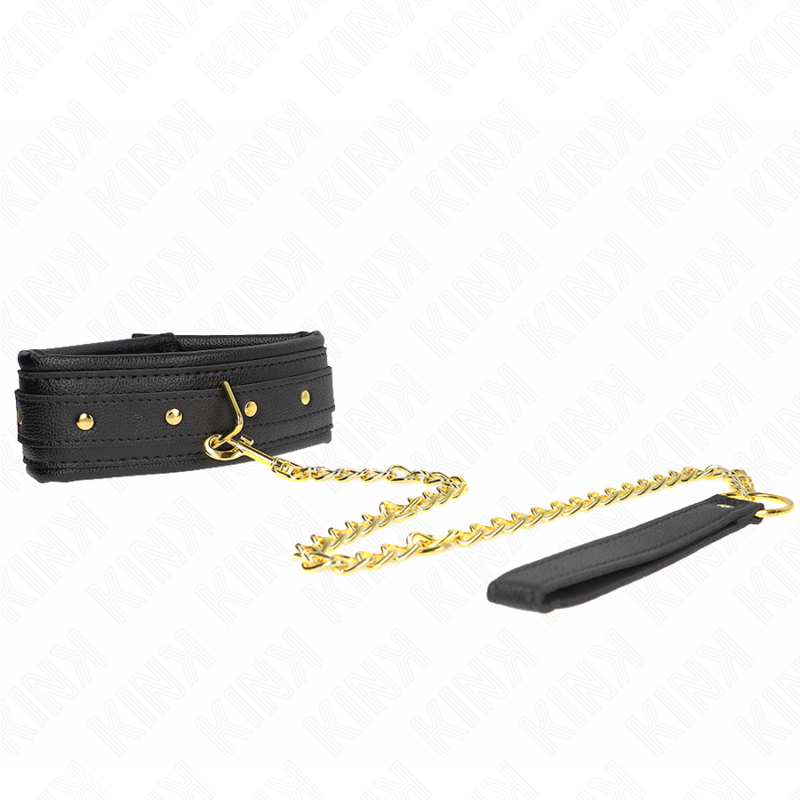 KINK - COLLIER AVEC BRACELET EN SIMILI CUIR ÉCRÉMÉ MODÈLE 1 RÉGLABLE 37-54 CM X 3 CM