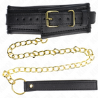 KINK - COLLIER AVEC BRACELET EN SIMILI CUIR ÉCRÉMÉ MODÈLE 1 RÉGLABLE 37-54 CM X 3 CM