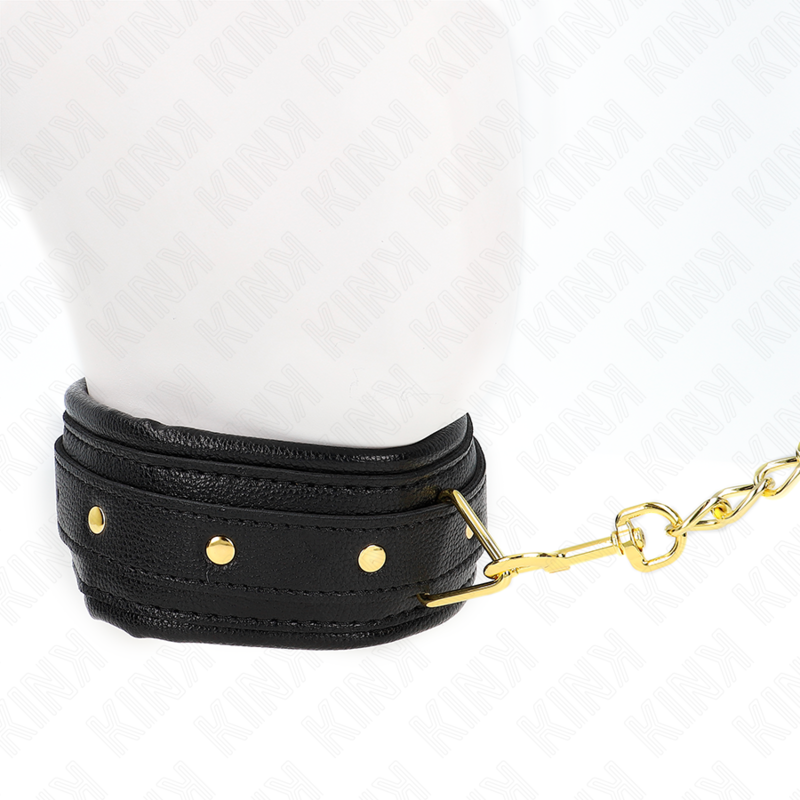 KINK - COLLIER AVEC BRACELET EN SIMILI CUIR ÉCRÉMÉ MODÈLE 1 RÉGLABLE 37-54 CM X 3 CM