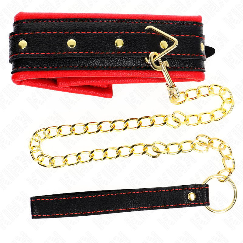 KINK - COLLIER AVEC BRACELET EN SIMILI CUIR ÉCRÉMÉ MODÈLE 2 RÉGLABLE 37-54 CM X 3 CM