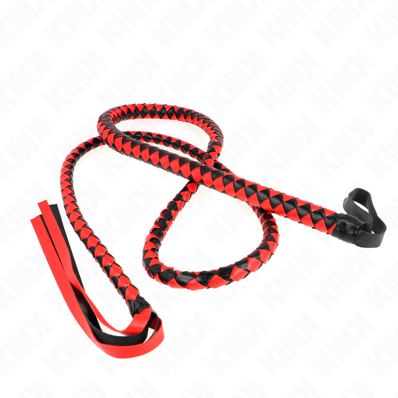 KINK - FOUET LONG ROUGE EN FORME DE SERPENT 210 CM