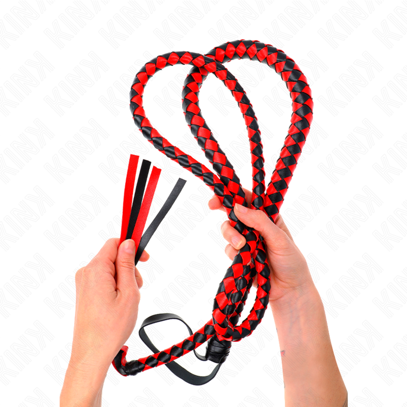 KINK - FOUET LONG ROUGE EN FORME DE SERPENT 210 CM